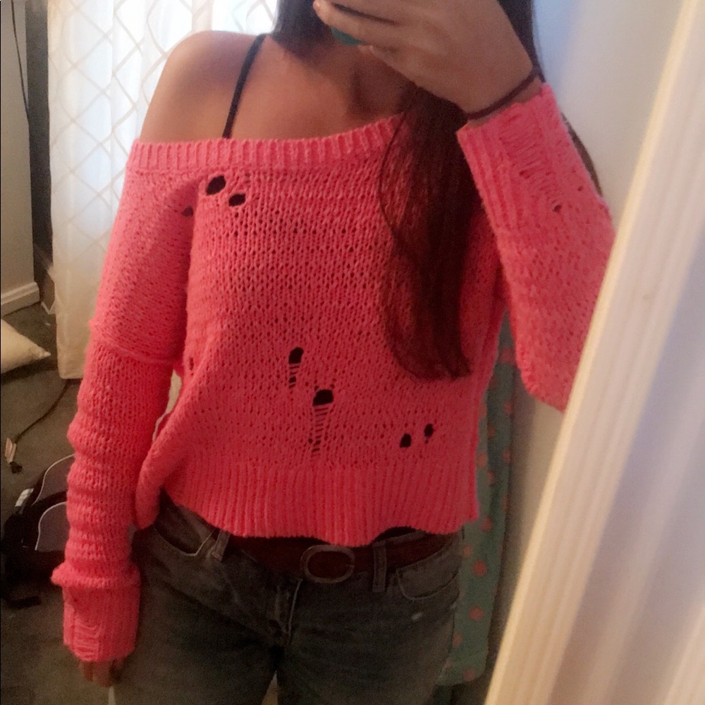 cropped sweater / long sleeve